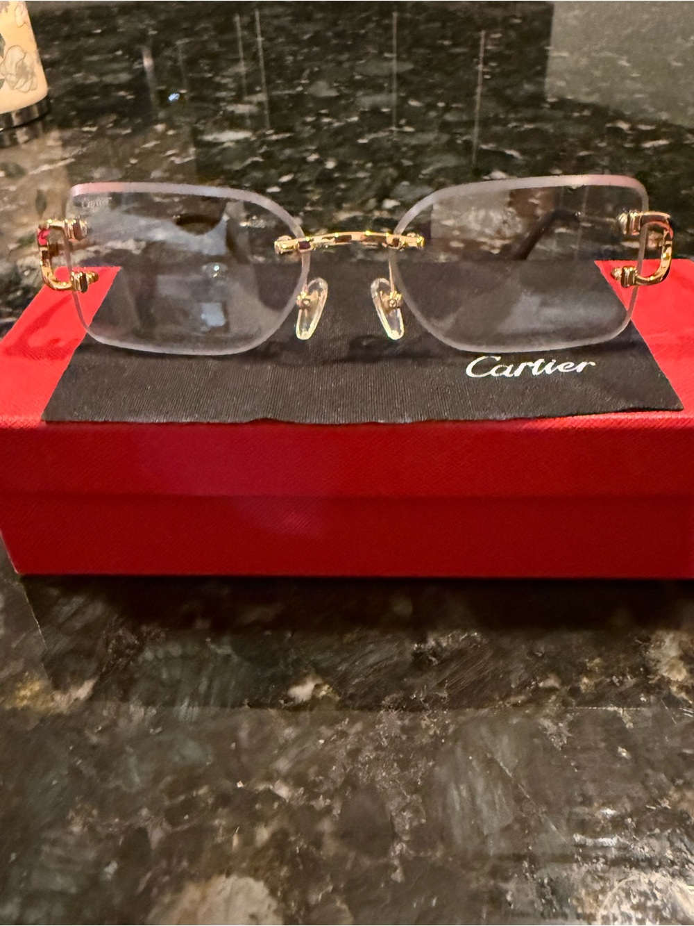 Cartier Rimless Gold and Clear Women's Fashion Glasses